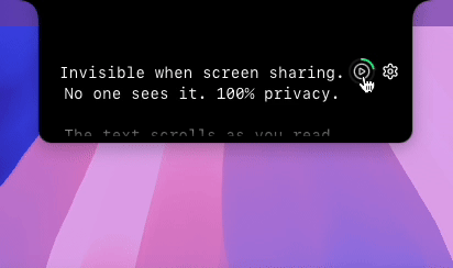 Lumi overlay with the script right below the camera, scrolling as you speak